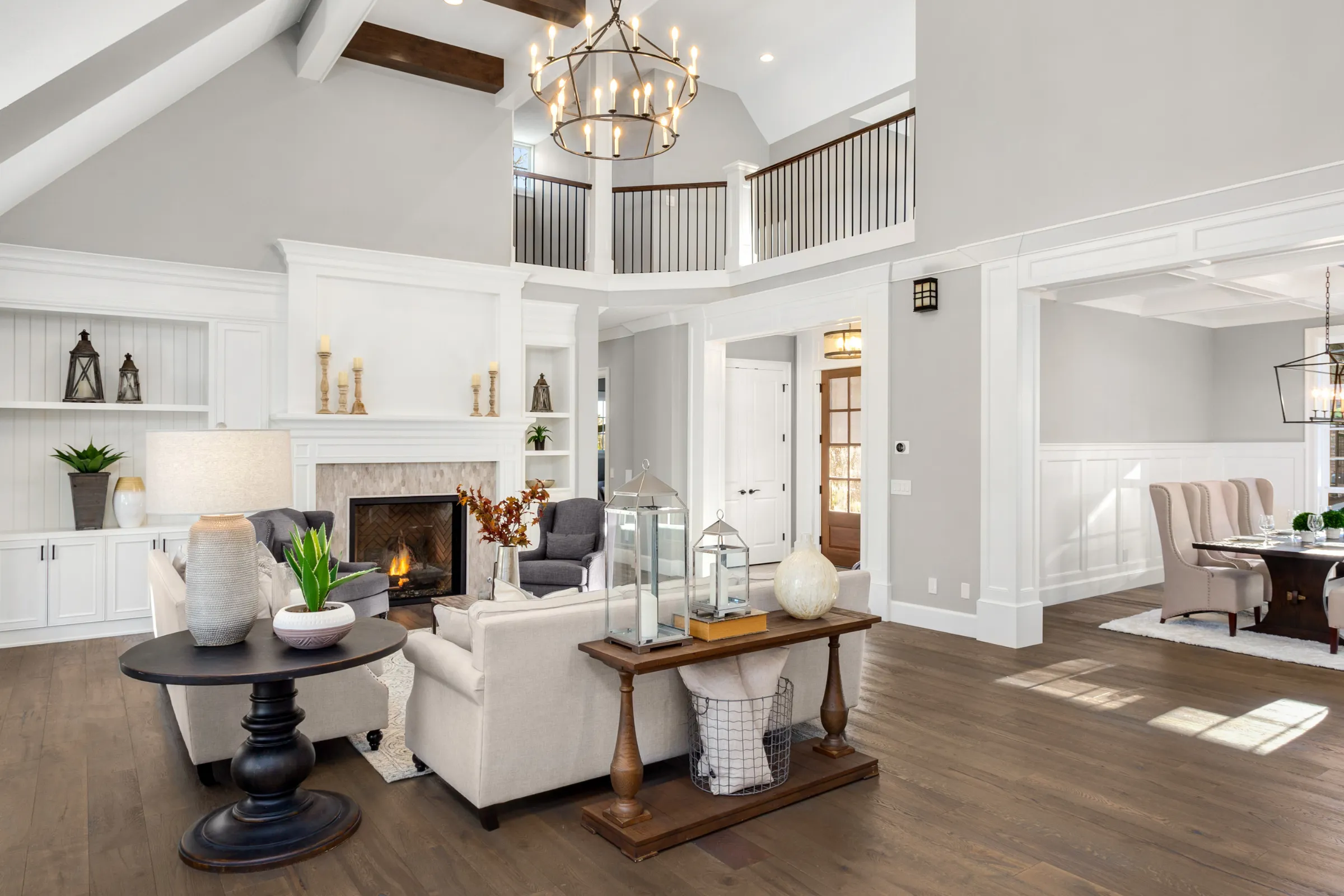 Modern living room after Los Angeles home remodeling with open layout, updated finishes, natural light, and improved interior design