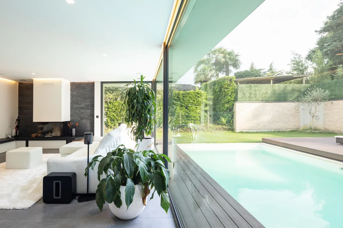 Los Angeles remodeling cost guide image showing a modern upgraded home interior and backyard pool area to help homeowners understand remodel value and project planning